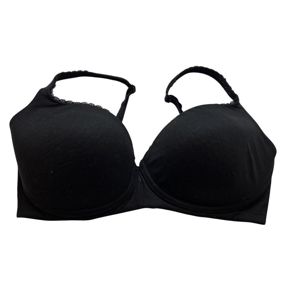 Victoria's Secret Black Bra 34DD Body by Victoria Lined Demi Demi Bust